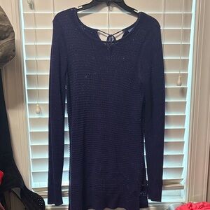 Simply Vera Vera Wang Deep Blue Long Sleeve Dress